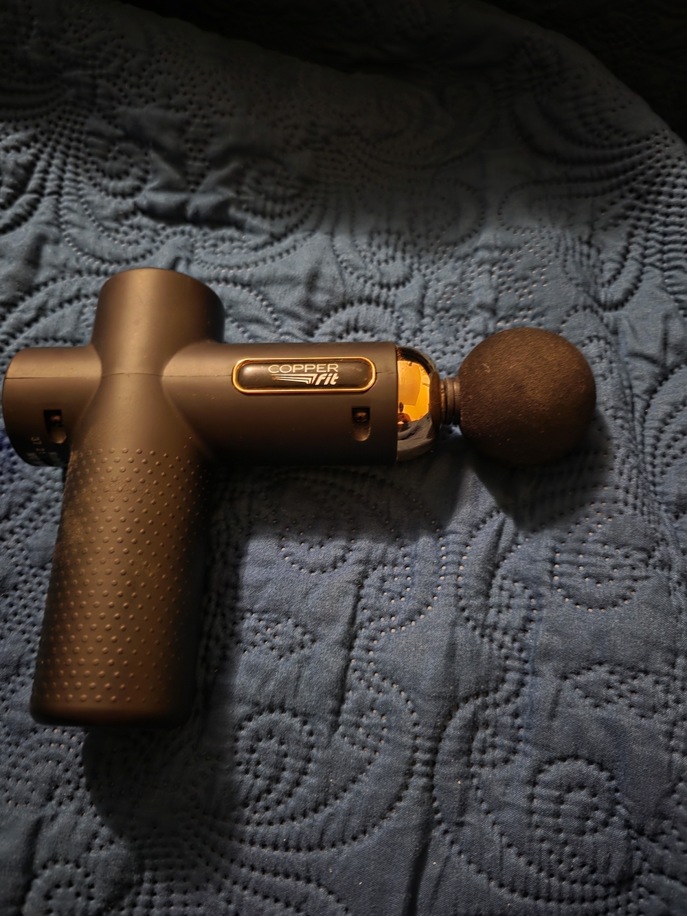 Copper Fit Black Percussion Massage Gun - Handheld Deep Tissue Massager